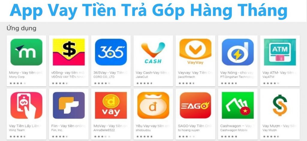 App vay tiền online trả góp hàng tháng