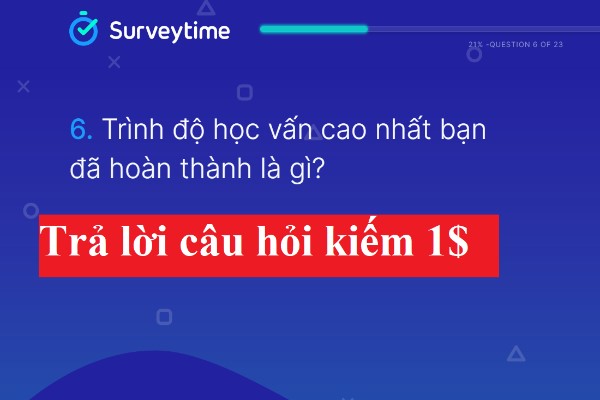 kiếm tiền với surveytime